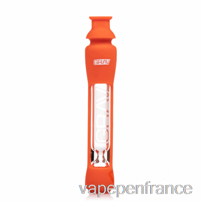 Dégustateur Grav 12mm Avec Stylo Vape Orange écarlate En Peau De Silicone